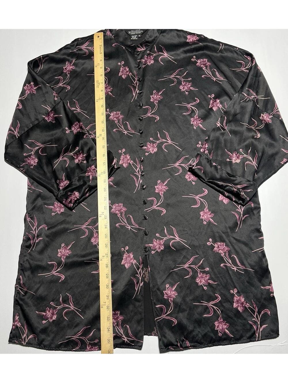 The J. Peterman Company Women's Size XL Vintage Kimono Dress 100% Silk Nightgown - Picture 5 of 8